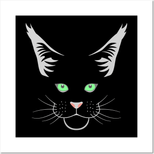 Maine Coon Cat Head Posters and Art